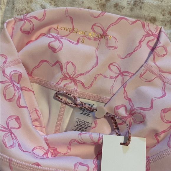 LoveShackFancy Pink Bow Leggings - Picture 3 of 4